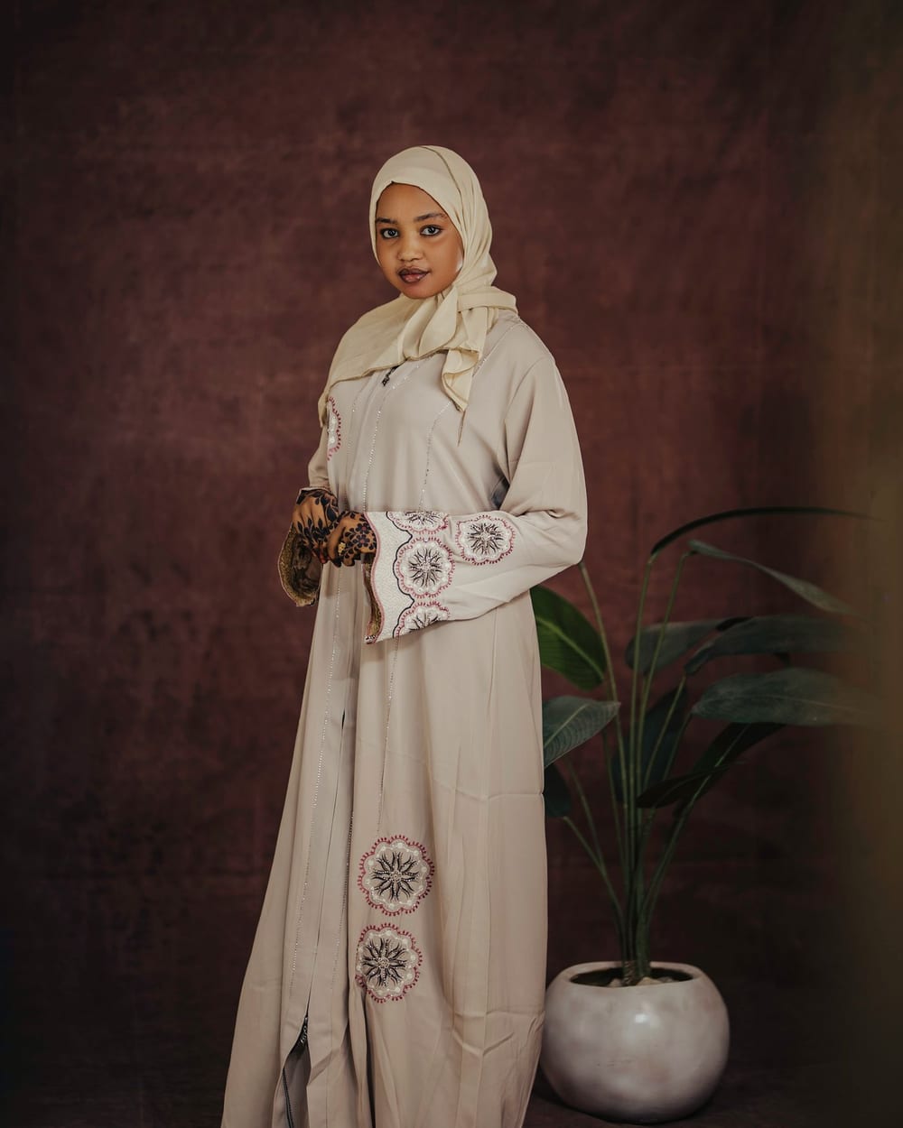 Fronce Abaya made with crepe