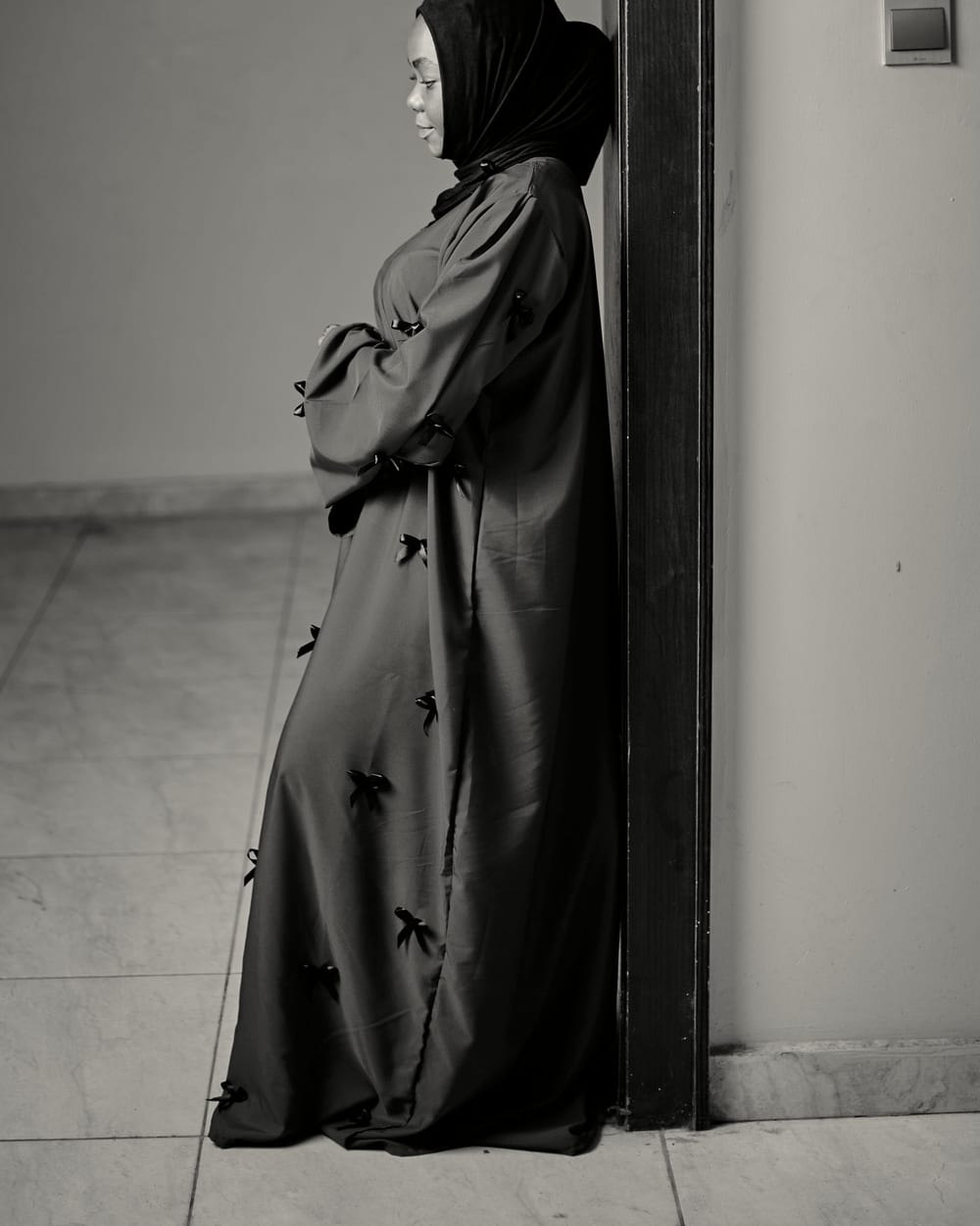 Jumpsuit Set with Front-Knot Open Abaya