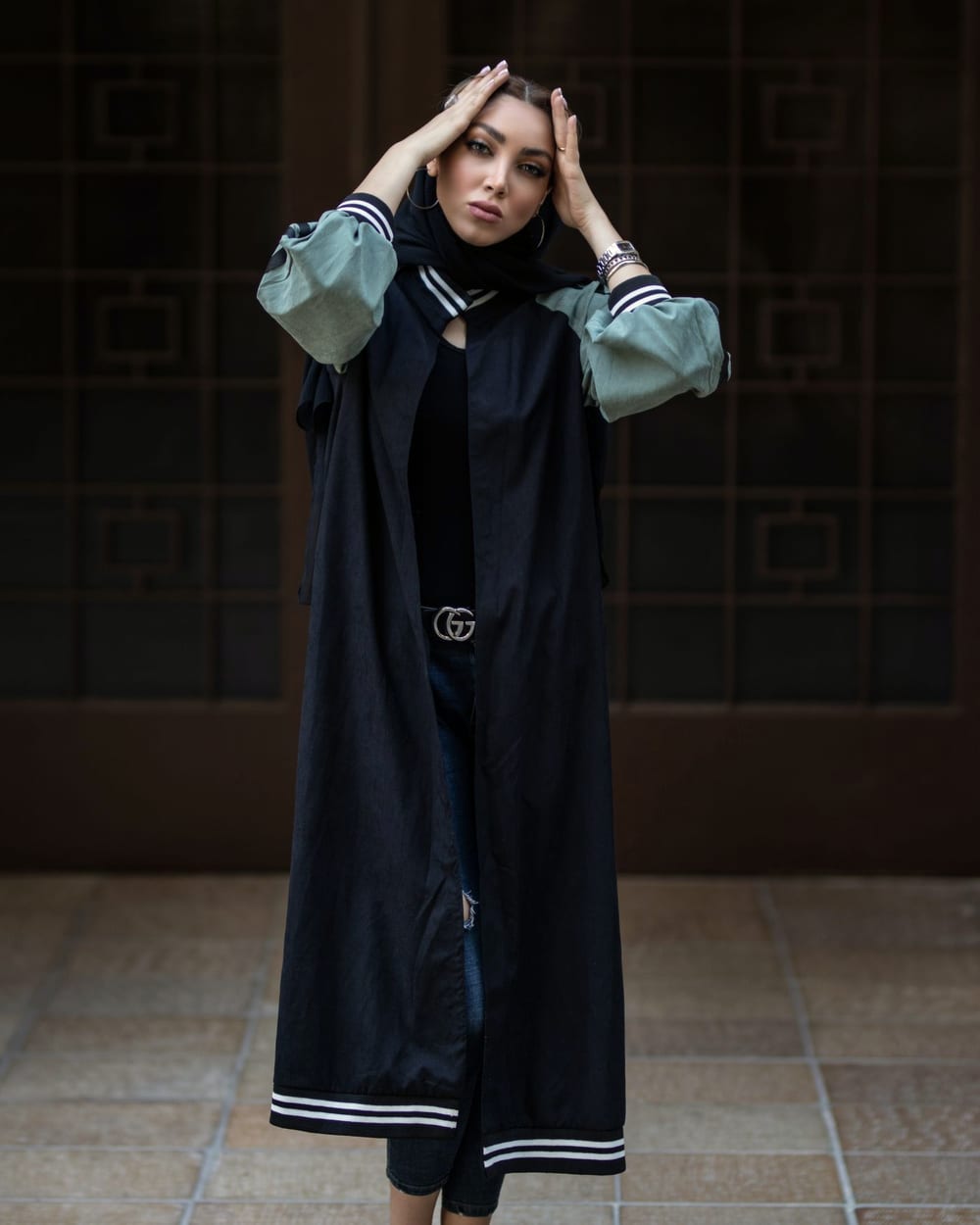 Modern Tie-Waist Shirt black